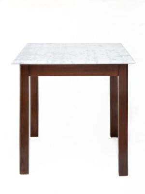 Παραδοσιακό ξύλινο τραπέζι καφενείου "Απλό Πόδι" με μάρμαρο