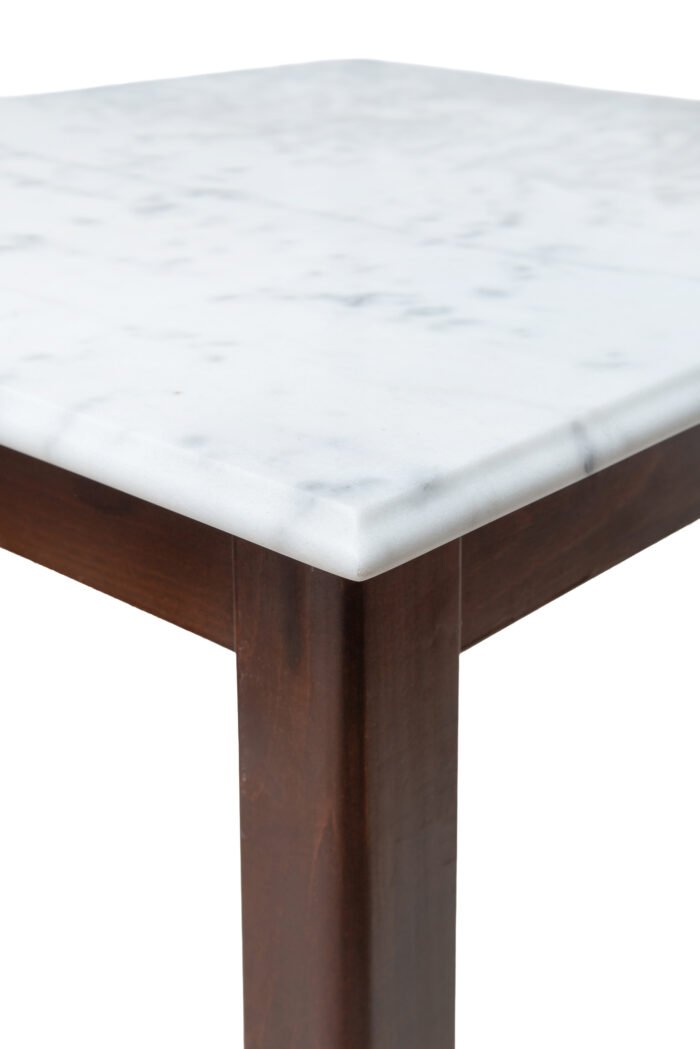 Παραδοσιακό ξύλινο τραπέζι καφενείου "Απλό Πόδι" με μάρμαρο